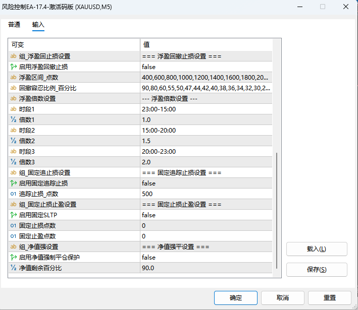 FXK 参数界面图